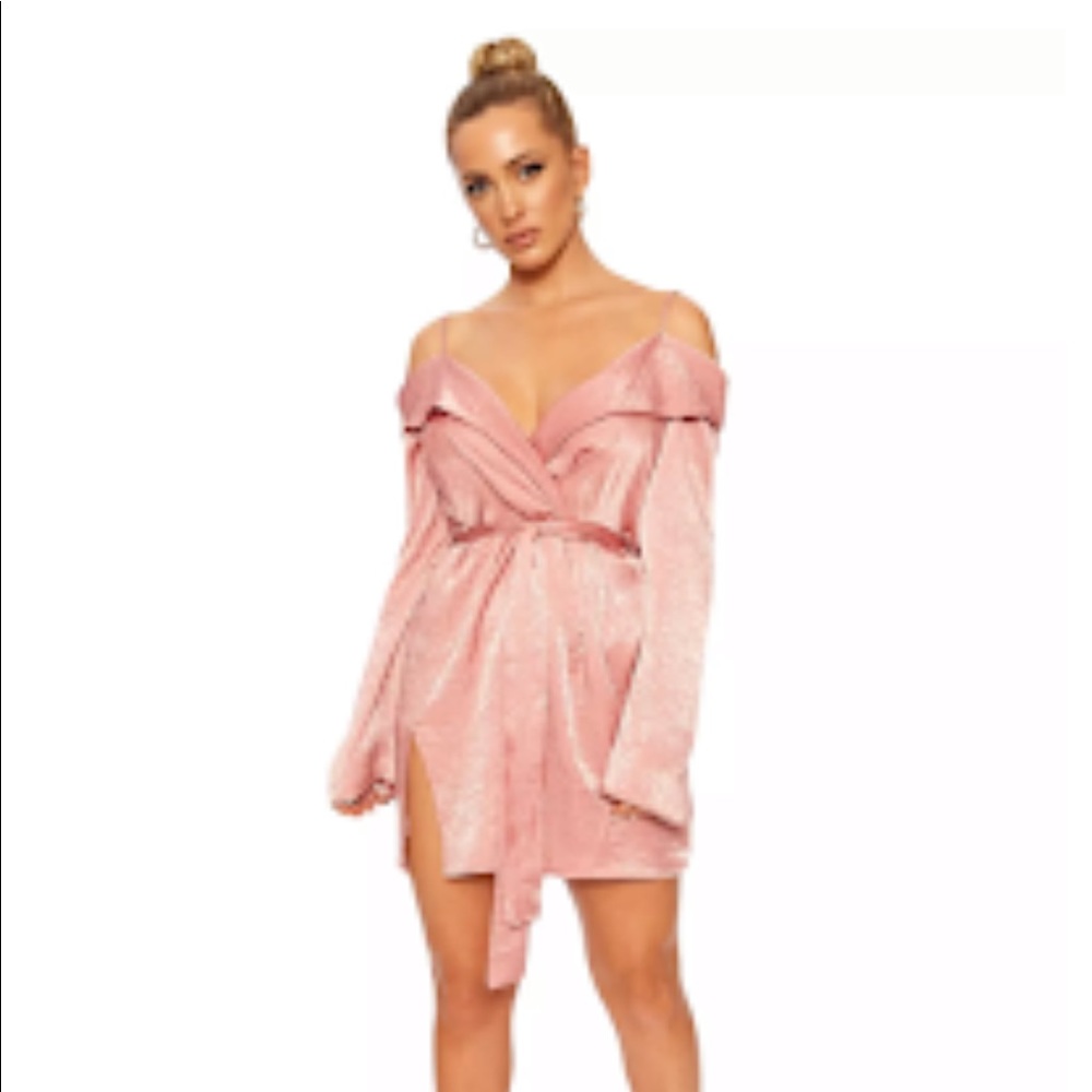 New Never Worn Cold Shoulder Satin Dress